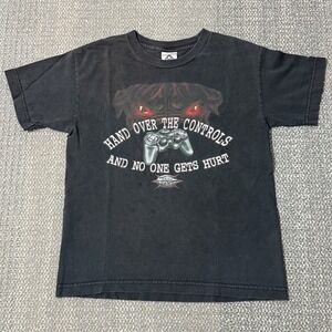 Vintage Top Dawg‎ Video Gaming Controller T-Shirt Youth Medium Black Y2K